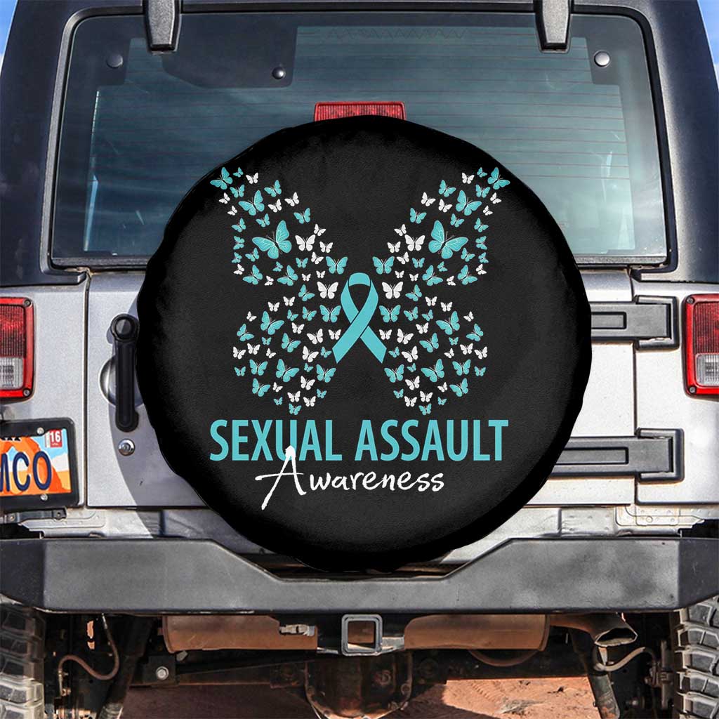 Sexual Assault Awareness Butterfly Ribbon Spare Tire Cover