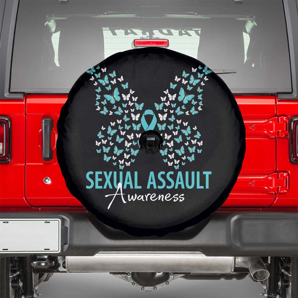 Sexual Assault Awareness Butterfly Ribbon Spare Tire Cover