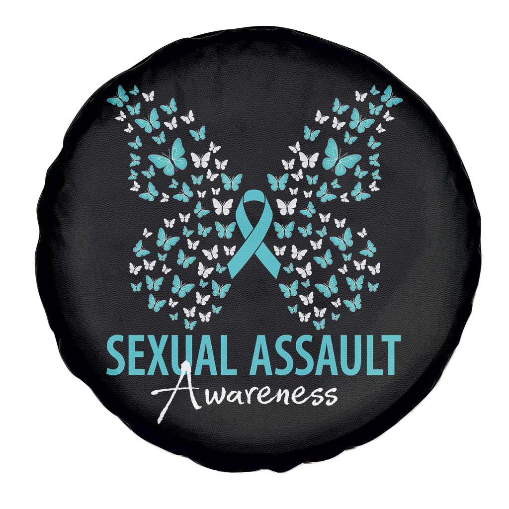 Sexual Assault Awareness Butterfly Ribbon Spare Tire Cover