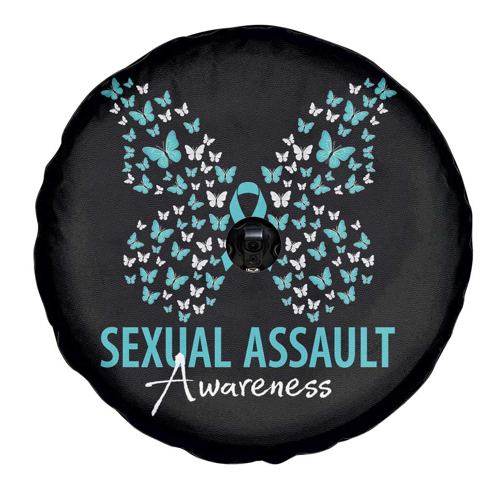 Sexual Assault Awareness Butterfly Ribbon Spare Tire Cover