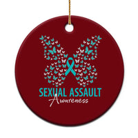 Sexual Assault Awareness Butterfly Ribbon Ceramic Ornament