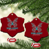 Sexual Assault Awareness Butterfly Ribbon Ceramic Ornament