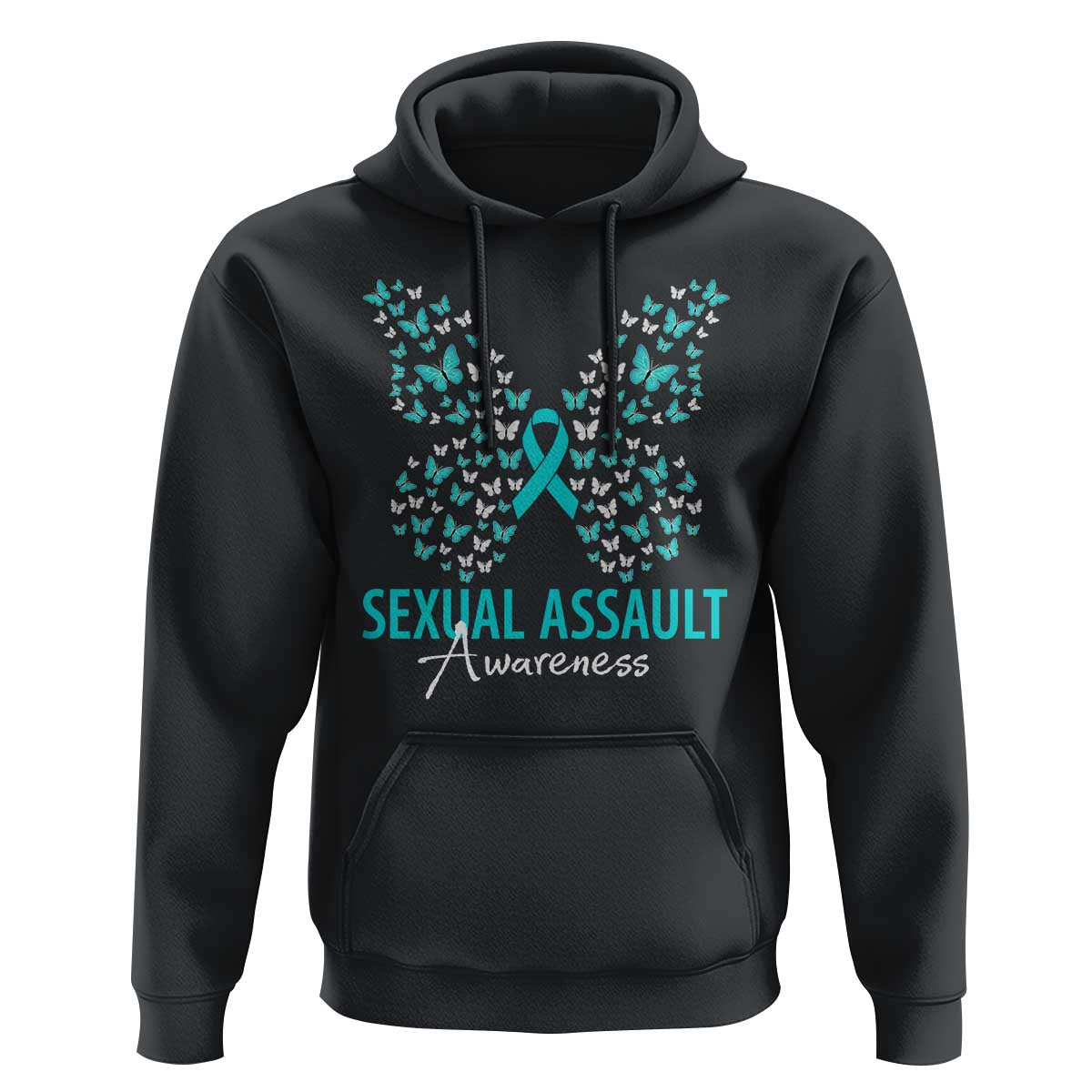 Sexual Assault Awareness Butterfly Ribbon Hoodie
