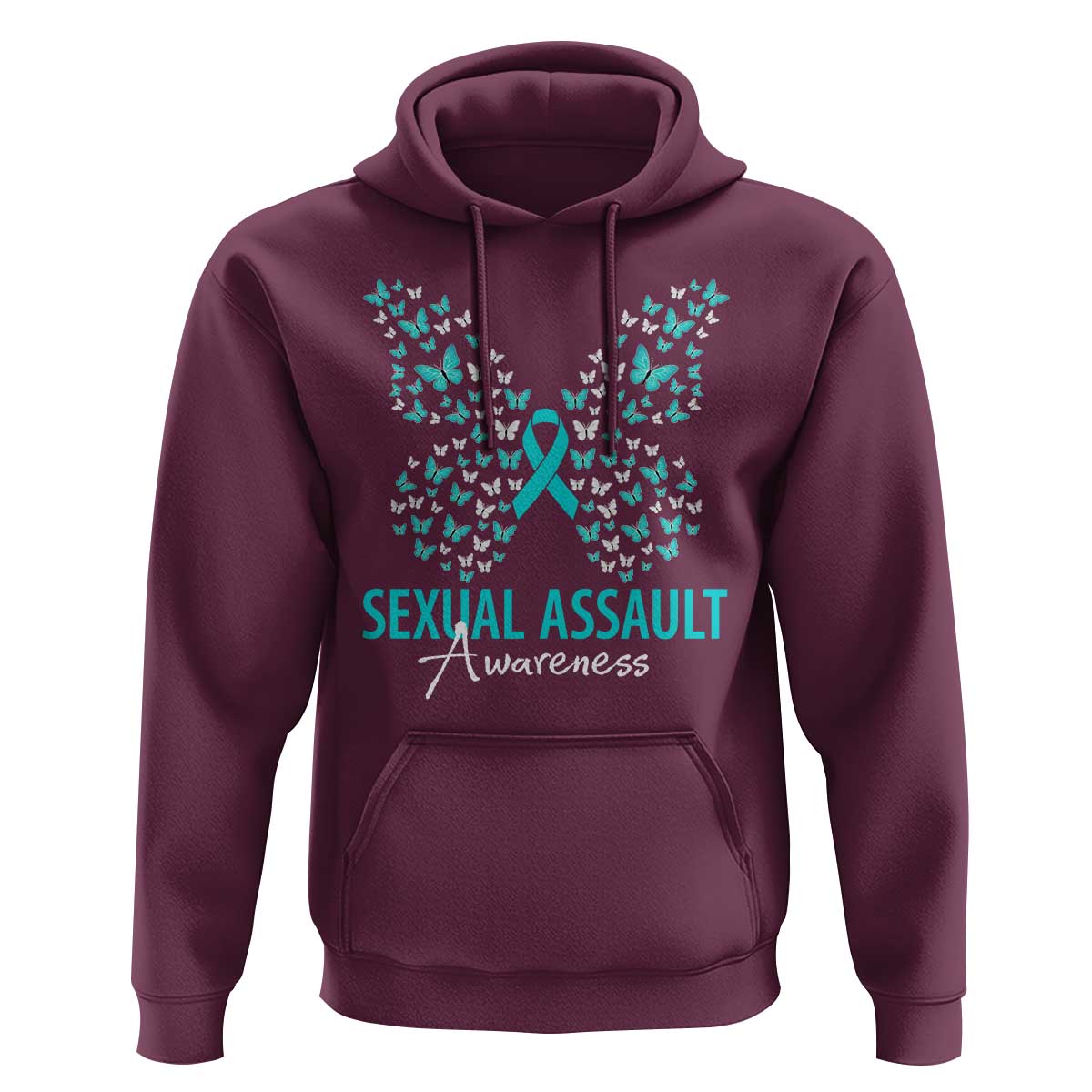 Sexual Assault Awareness Butterfly Ribbon Hoodie