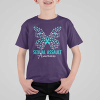 Sexual Assault Awareness Butterfly Ribbon T Shirt For Kid