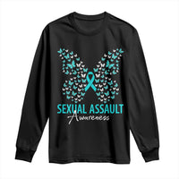 Sexual Assault Awareness Butterfly Ribbon Long Sleeve Shirt