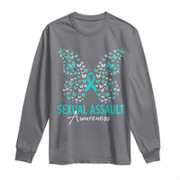 Sexual Assault Awareness Butterfly Ribbon Long Sleeve Shirt