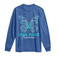 Sexual Assault Awareness Butterfly Ribbon Long Sleeve Shirt