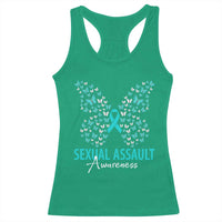 Sexual Assault Awareness Butterfly Ribbon Racerback Tank Top