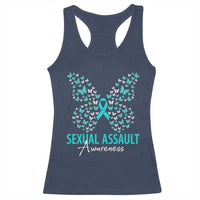 Sexual Assault Awareness Butterfly Ribbon Racerback Tank Top