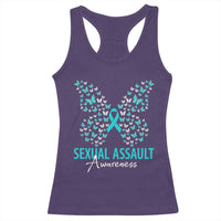 Sexual Assault Awareness Butterfly Ribbon Racerback Tank Top