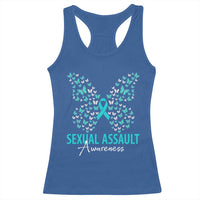 Sexual Assault Awareness Butterfly Ribbon Racerback Tank Top