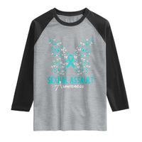 Sexual Assault Awareness Butterfly Ribbon Raglan Shirt