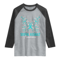 Sexual Assault Awareness Butterfly Ribbon Raglan Shirt