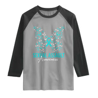 Sexual Assault Awareness Butterfly Ribbon Raglan Shirt