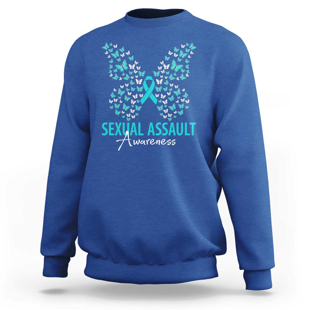 Sexual Assault Awareness Butterfly Ribbon Sweatshirt