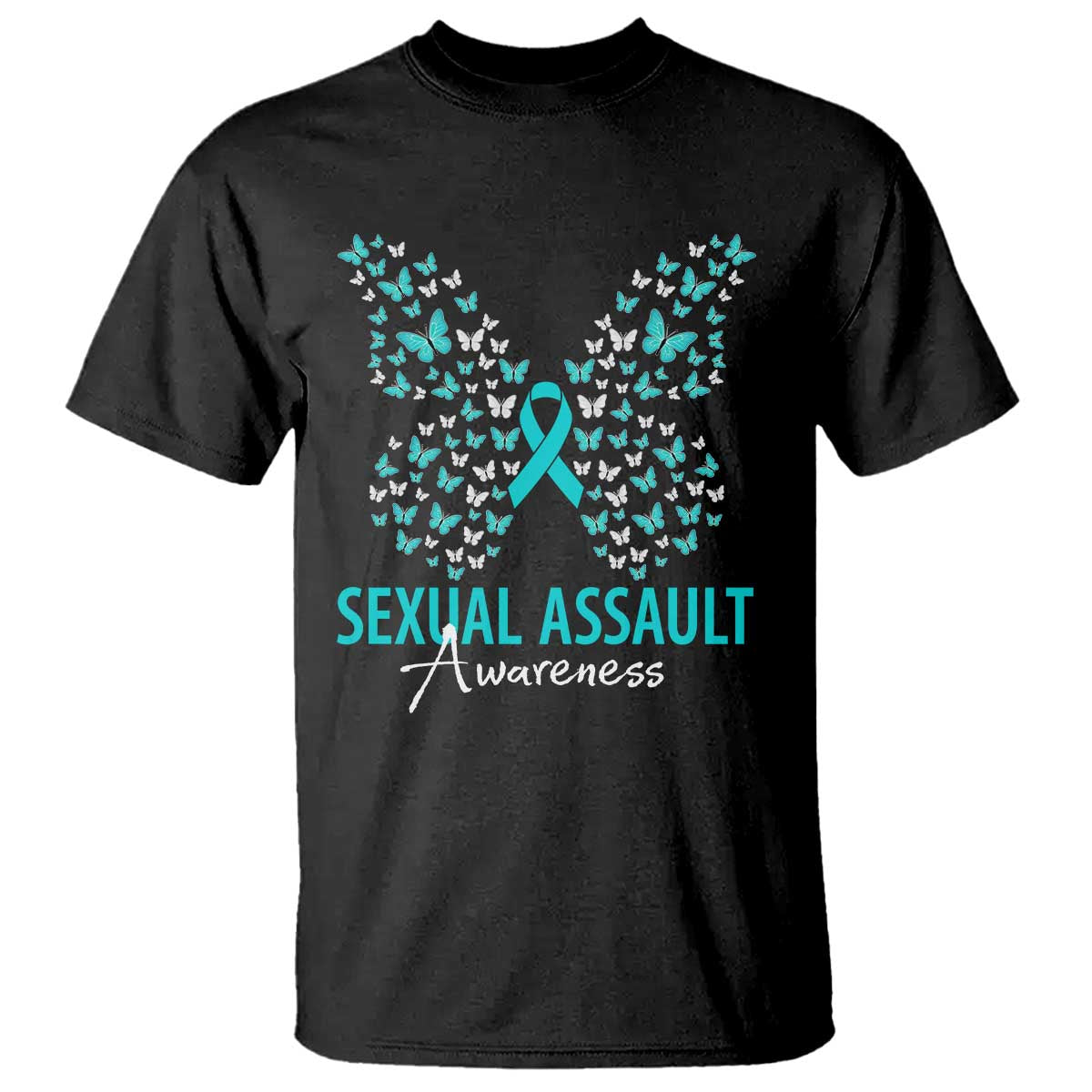 Sexual Assault Awareness Butterfly Ribbon T Shirt