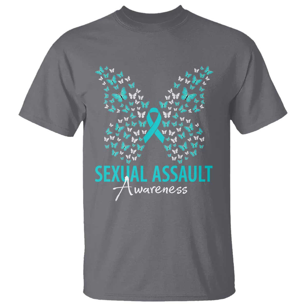 Sexual Assault Awareness Butterfly Ribbon T Shirt