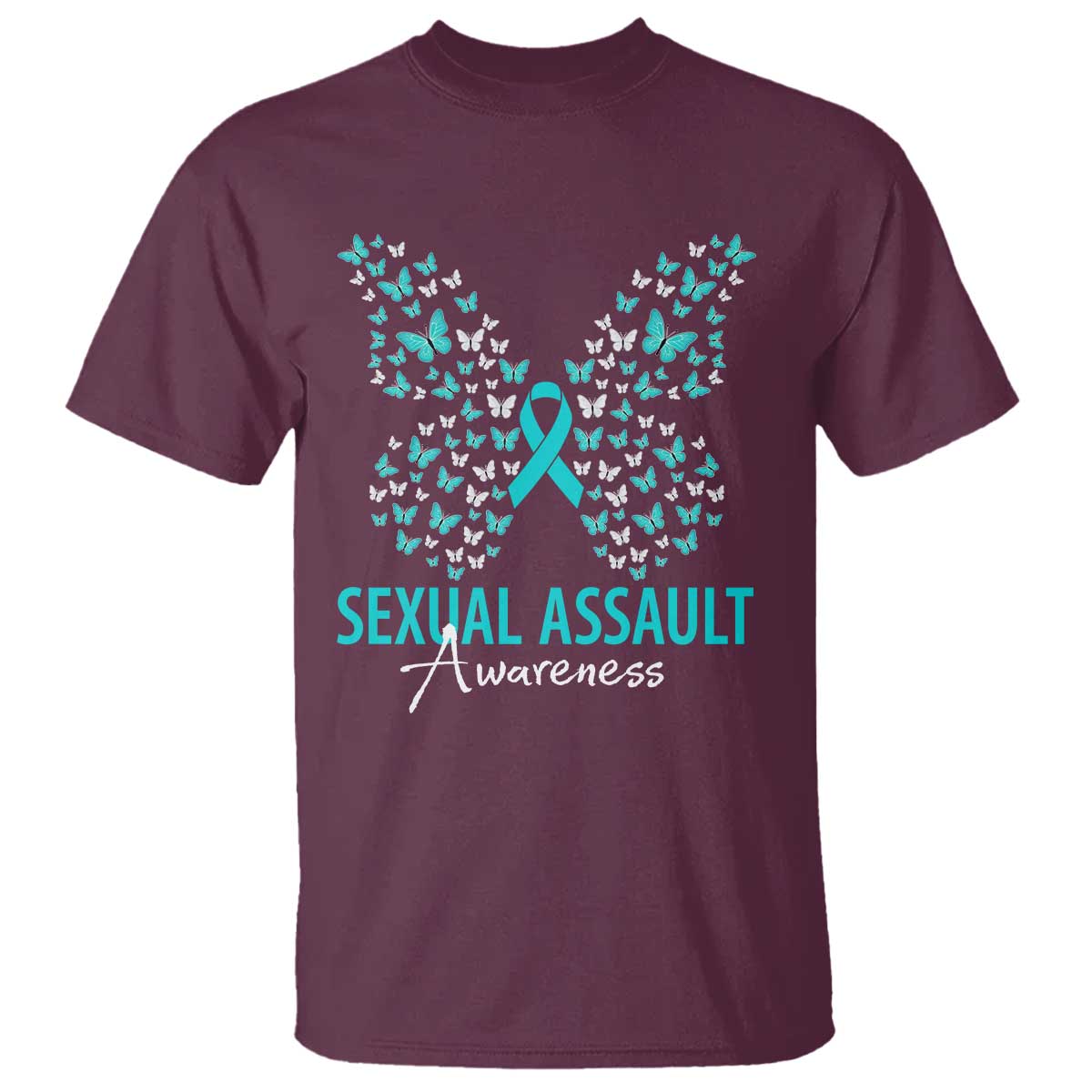Sexual Assault Awareness Butterfly Ribbon T Shirt