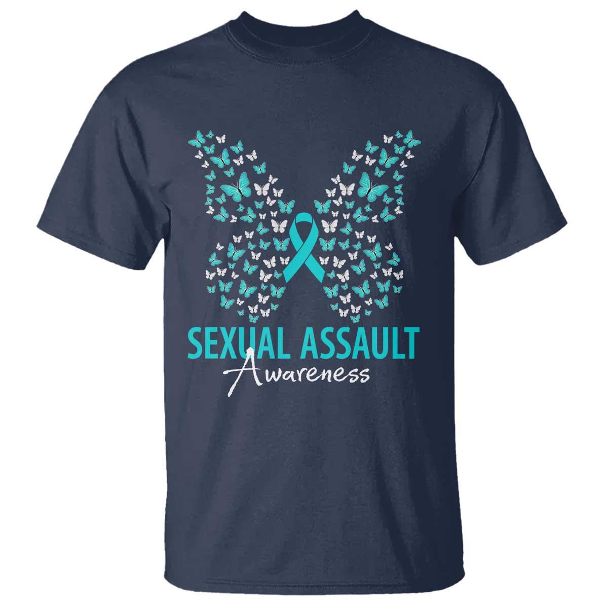 Sexual Assault Awareness Butterfly Ribbon T Shirt