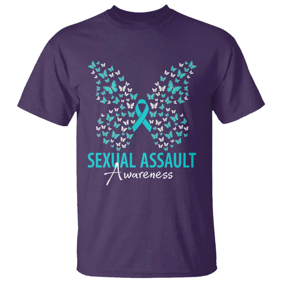 Sexual Assault Awareness Butterfly Ribbon T Shirt