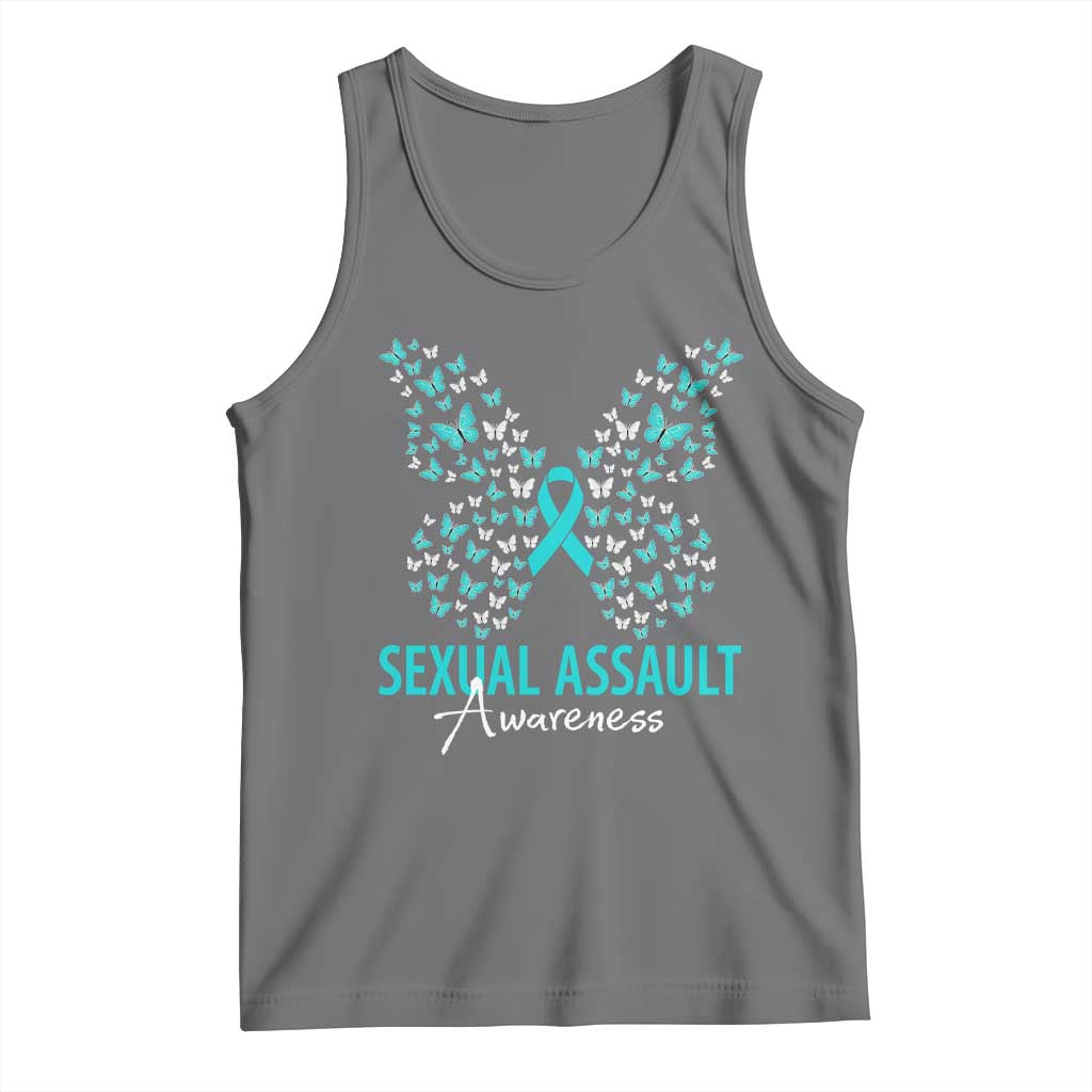 Sexual Assault Awareness Butterfly Ribbon Tank Top