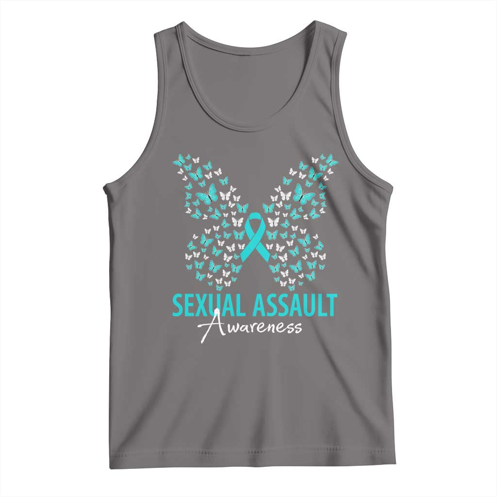 Sexual Assault Awareness Butterfly Ribbon Tank Top