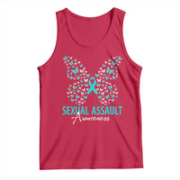 Sexual Assault Awareness Butterfly Ribbon Tank Top