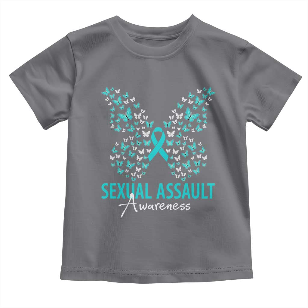 Sexual Assault Awareness Butterfly Ribbon Toddler T Shirt