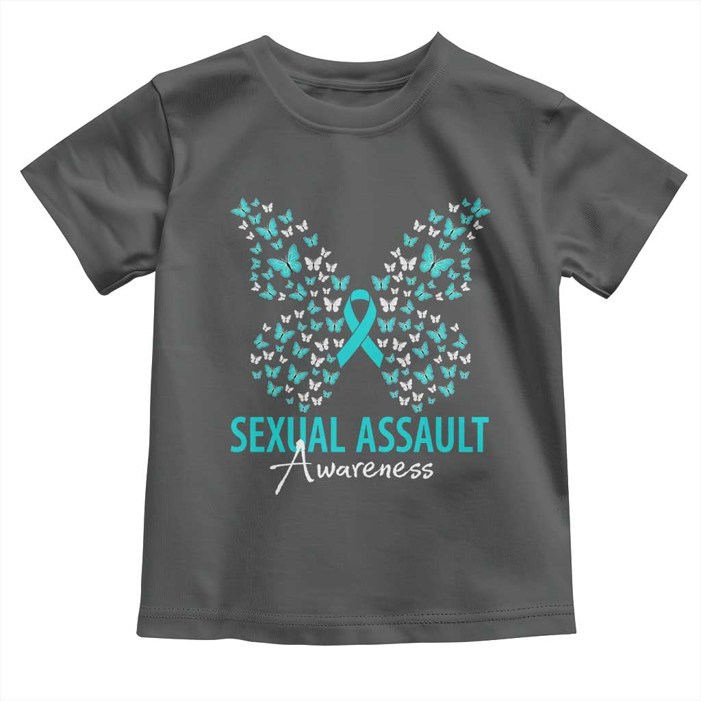 Sexual Assault Awareness Butterfly Ribbon Toddler T Shirt