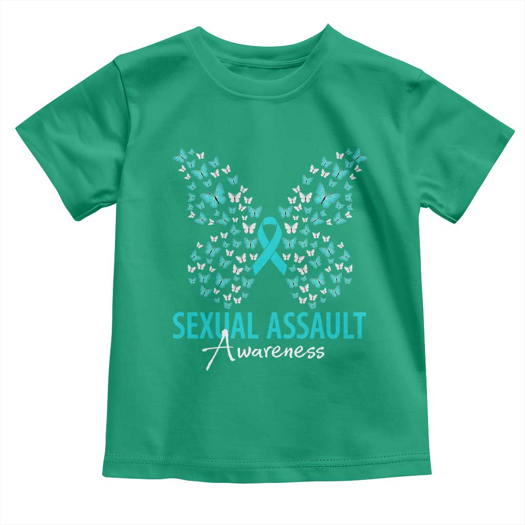 Sexual Assault Awareness Butterfly Ribbon Toddler T Shirt