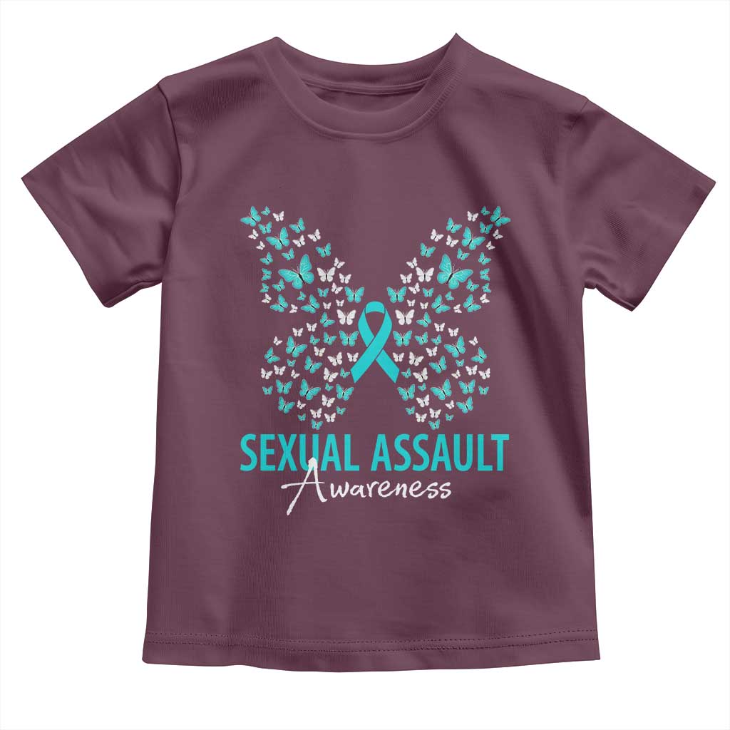 Sexual Assault Awareness Butterfly Ribbon Toddler T Shirt