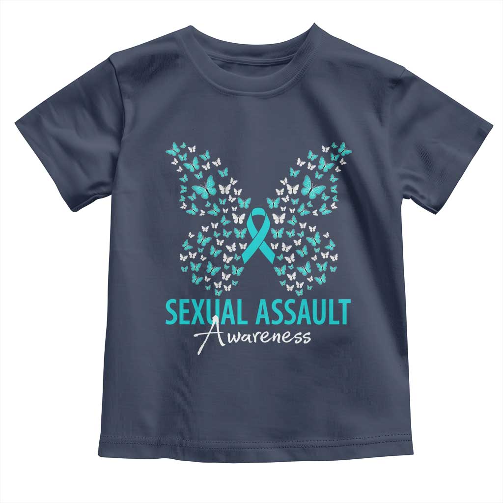 Sexual Assault Awareness Butterfly Ribbon Toddler T Shirt