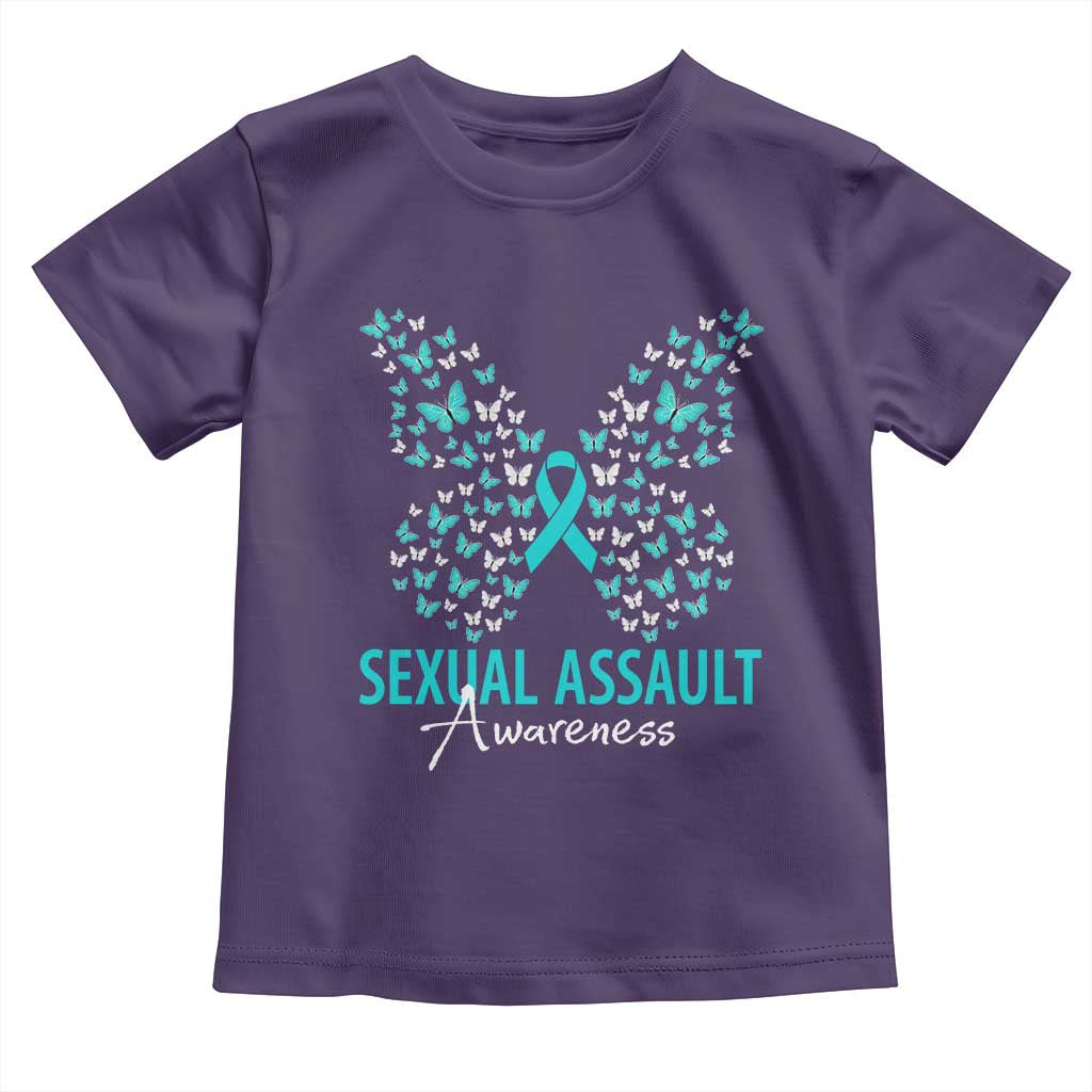 Sexual Assault Awareness Butterfly Ribbon Toddler T Shirt