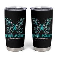 Sexual Assault Awareness Butterfly Ribbon Tumbler Cup