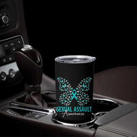 Sexual Assault Awareness Butterfly Ribbon Tumbler Cup