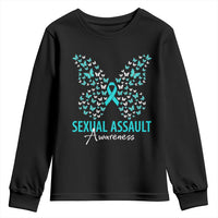 Sexual Assault Awareness Butterfly Ribbon Youth Sweatshirt