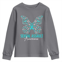 Sexual Assault Awareness Butterfly Ribbon Youth Sweatshirt