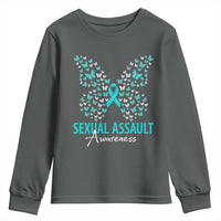 Sexual Assault Awareness Butterfly Ribbon Youth Sweatshirt