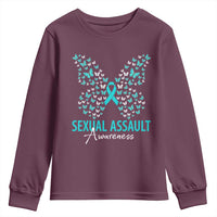 Sexual Assault Awareness Butterfly Ribbon Youth Sweatshirt
