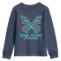 Sexual Assault Awareness Butterfly Ribbon Youth Sweatshirt