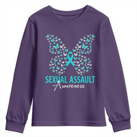 Sexual Assault Awareness Butterfly Ribbon Youth Sweatshirt
