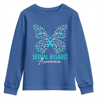 Sexual Assault Awareness Butterfly Ribbon Youth Sweatshirt