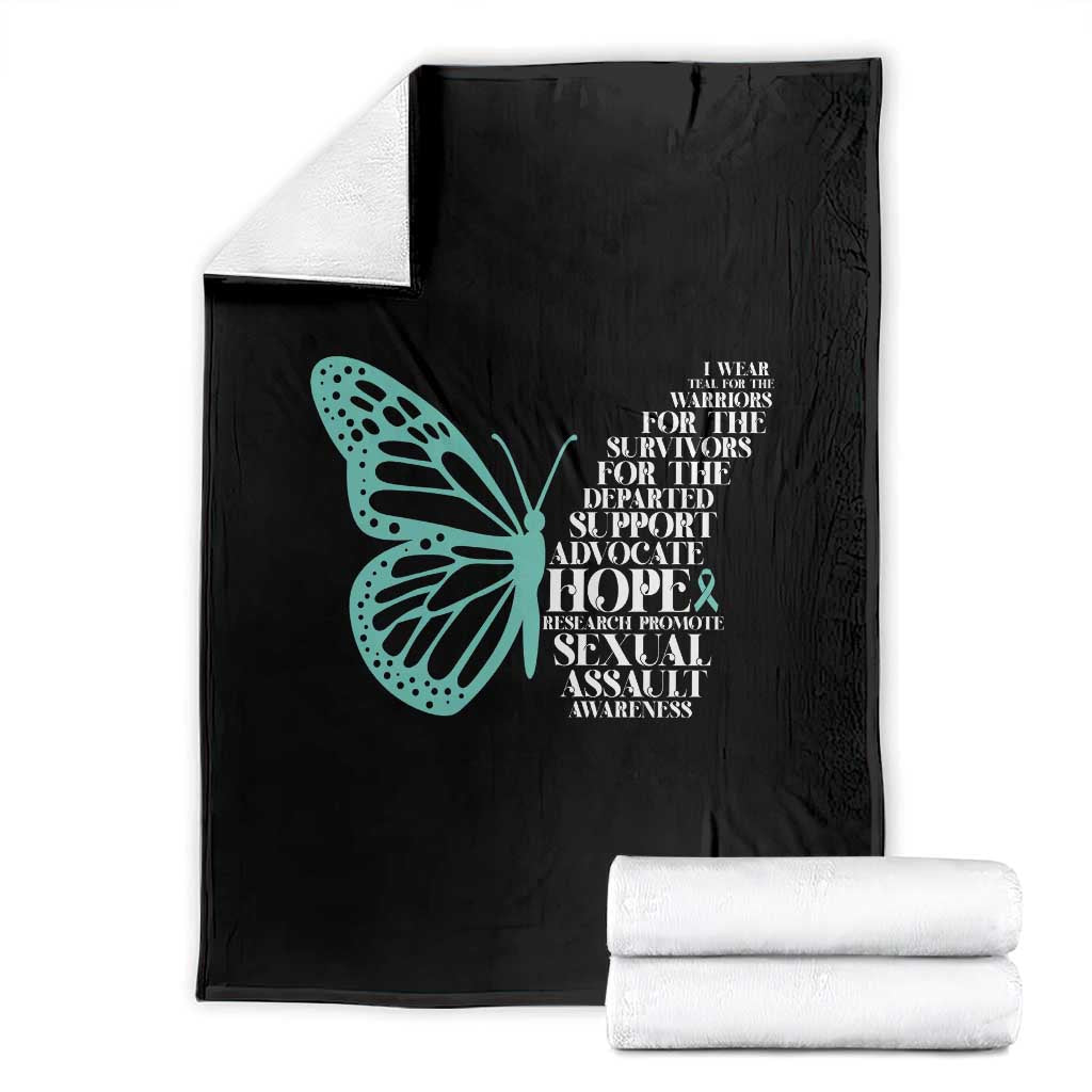 I Wear Teal For Sexual Assault Awareness Throw Blanket