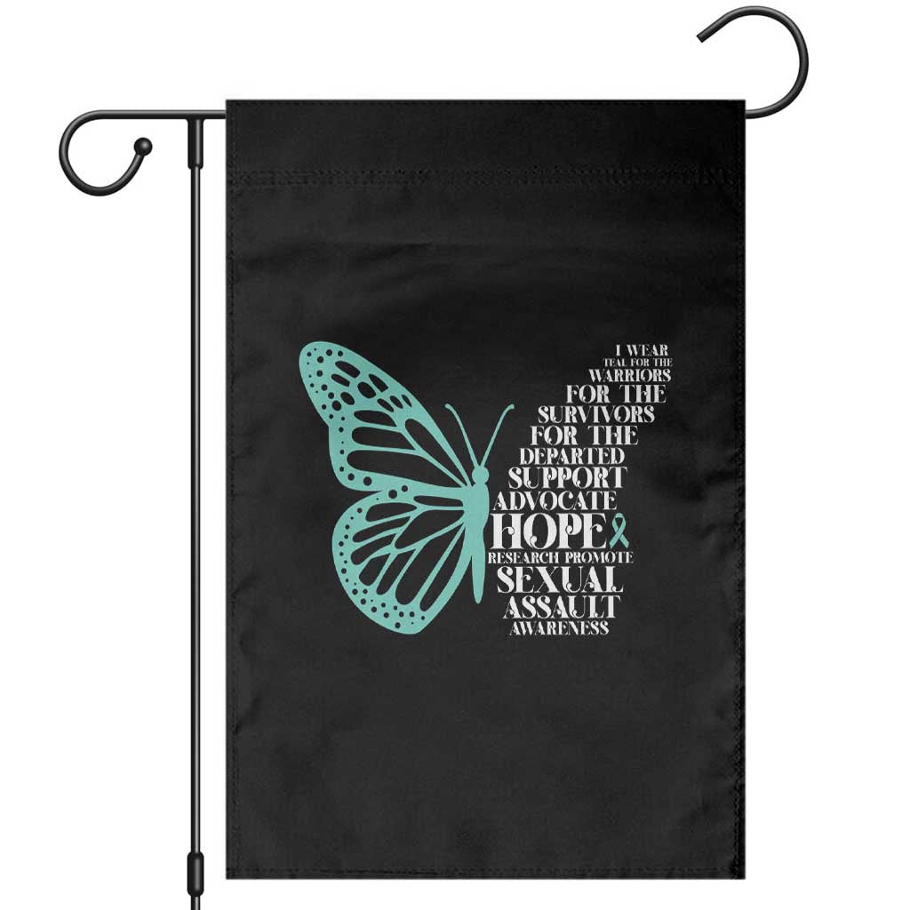 I Wear Teal For Sexual Assault Awareness Garden Flag