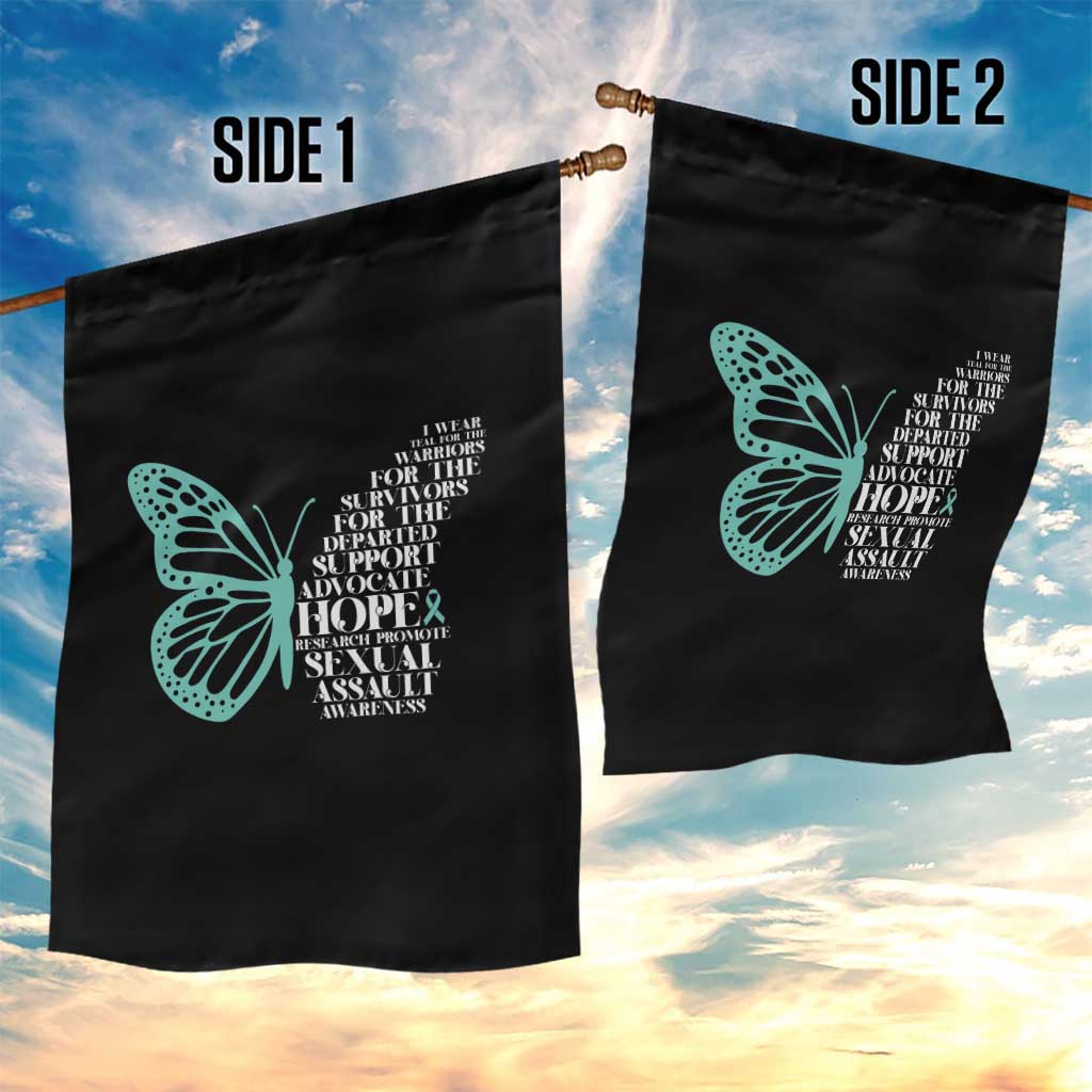 I Wear Teal For Sexual Assault Awareness Garden Flag