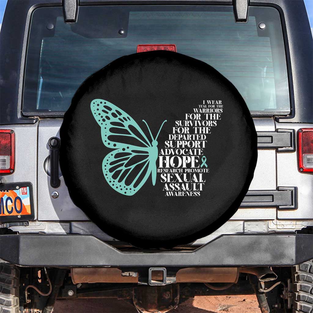 I Wear Teal For Sexual Assault Awareness Spare Tire Cover