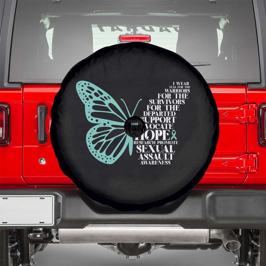 I Wear Teal For Sexual Assault Awareness Spare Tire Cover