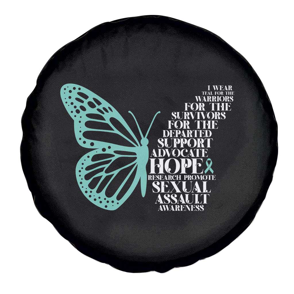 I Wear Teal For Sexual Assault Awareness Spare Tire Cover