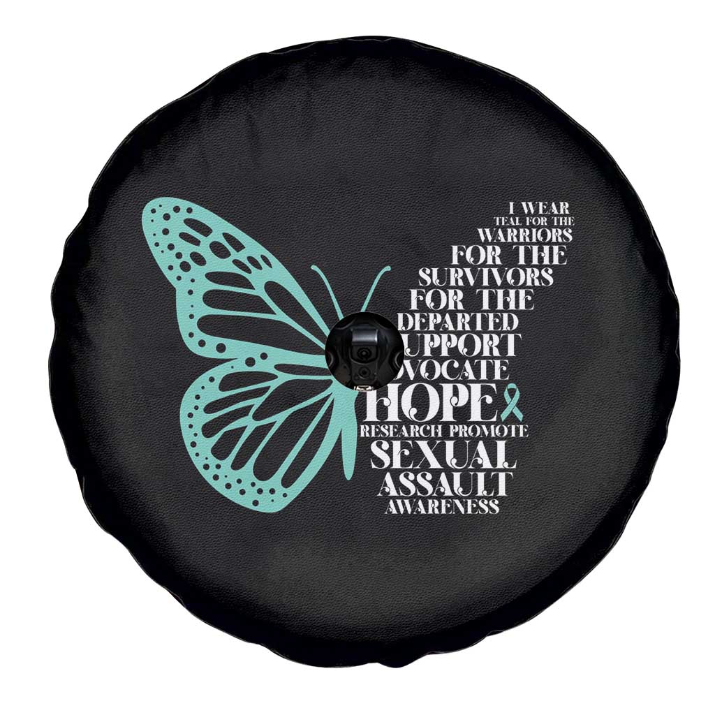 I Wear Teal For Sexual Assault Awareness Spare Tire Cover
